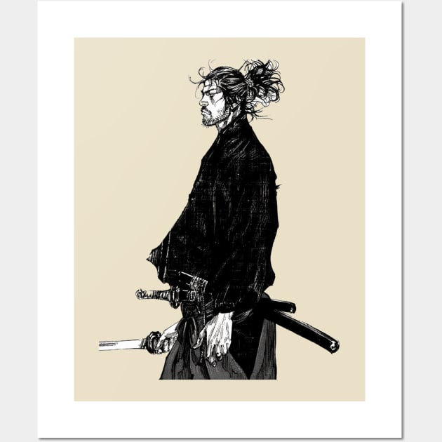 manga miyamoto swordman Wall Art by Sparkledoom